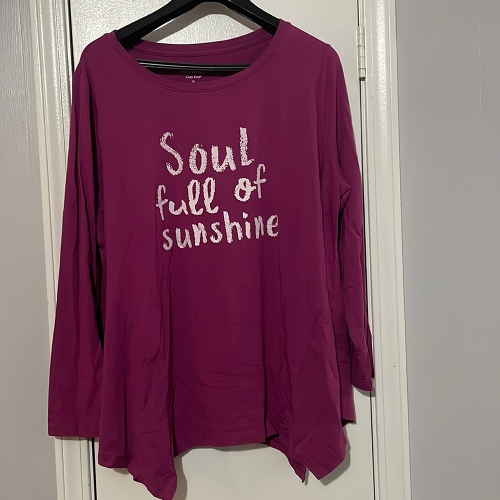 AruBody Cozy Knit Message Suing
Top
Raspberry Size 1X